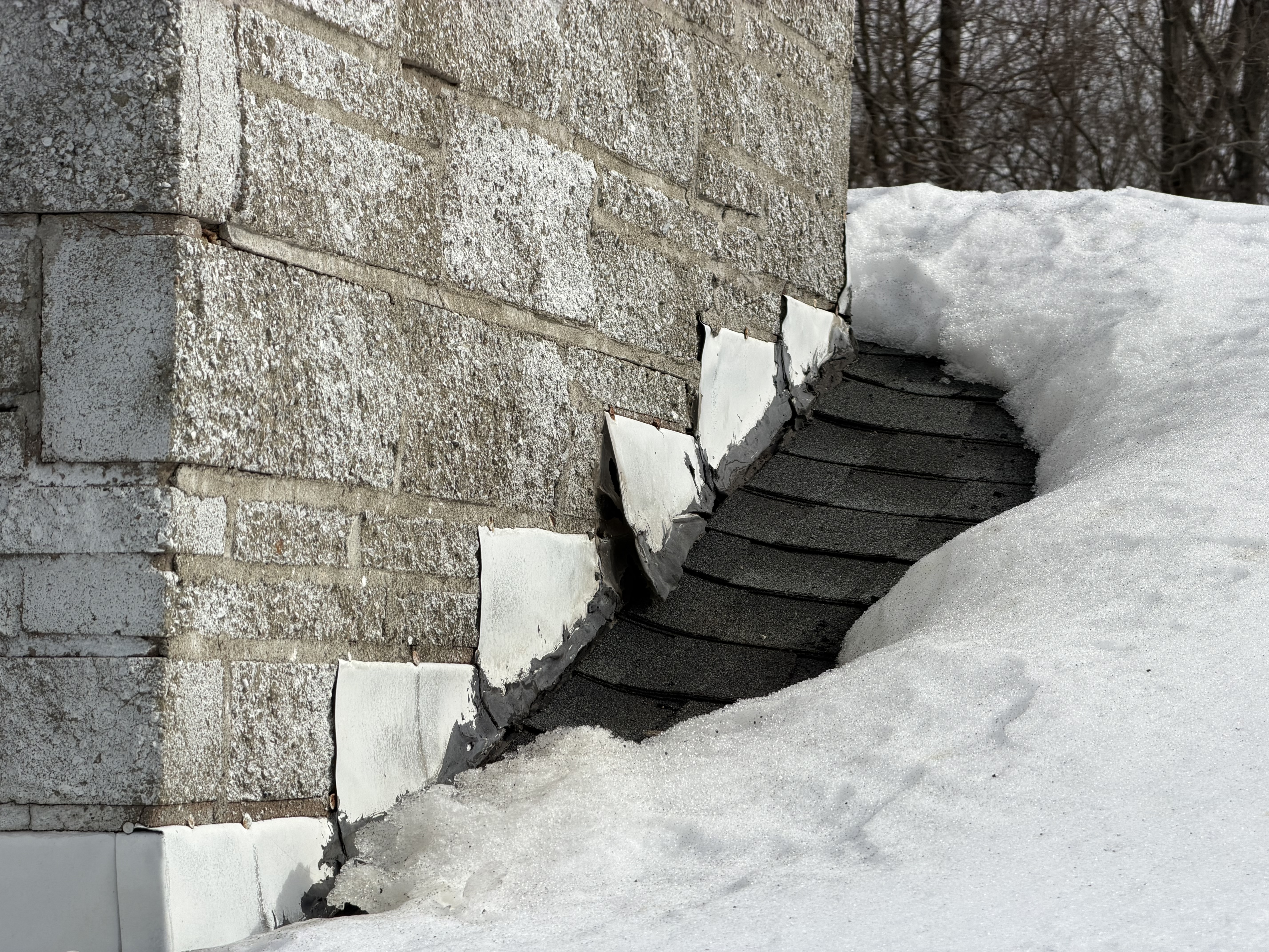 Flashing pulling away from chimney